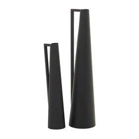 CosmoLiving Slim Cone Metal Vases Set of 2